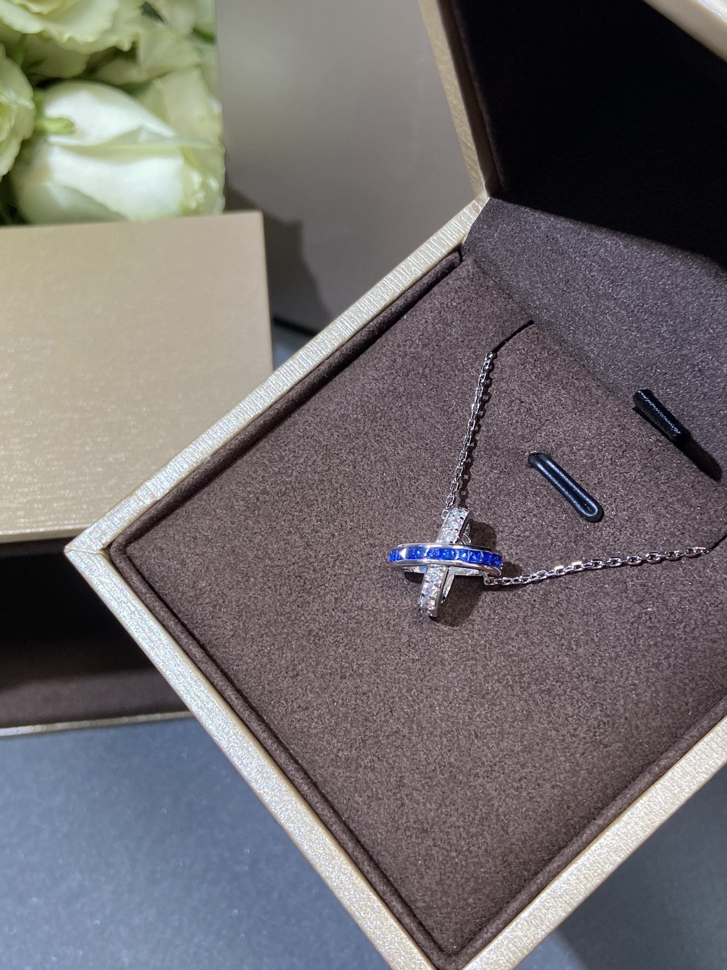 [Vellora Opalyn]LIENS DIAMOND SILVER NECKLACE