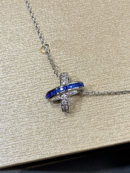 [Vellora Opalyn]LIENS DIAMOND SILVER NECKLACE