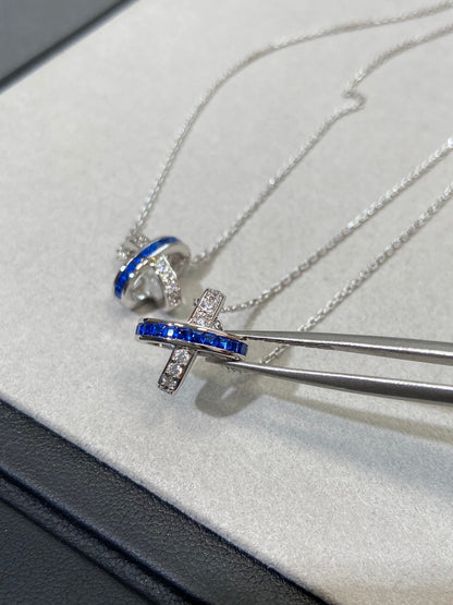 [Vellora Opalyn]LIENS DIAMOND SILVER NECKLACE