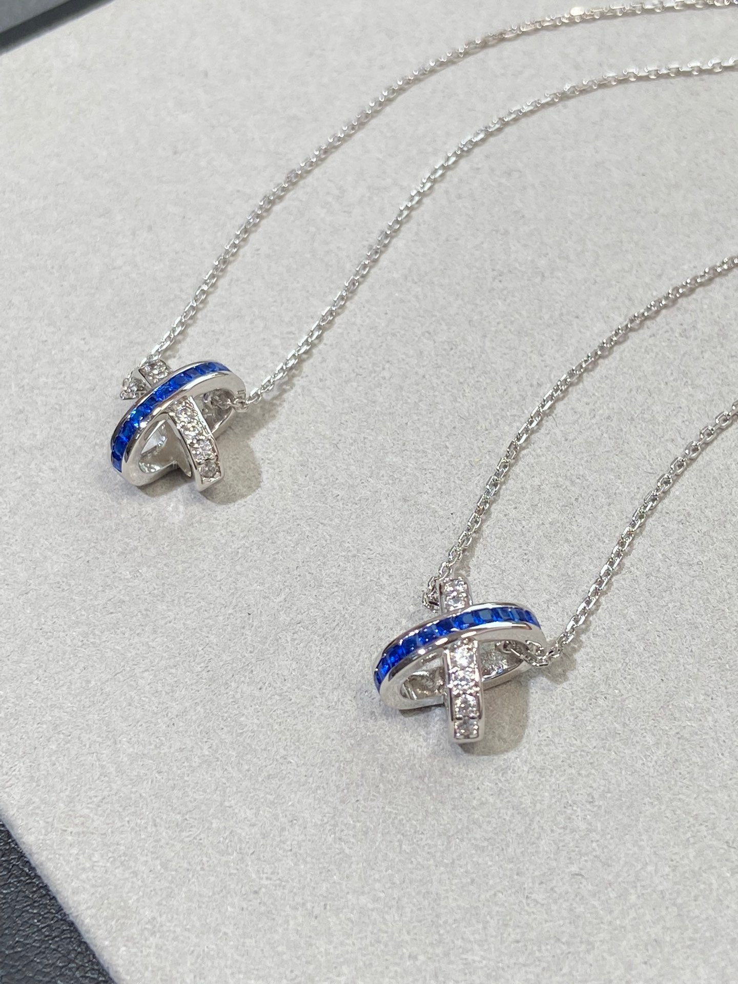 [Vellora Opalyn]LIENS DIAMOND SILVER NECKLACE