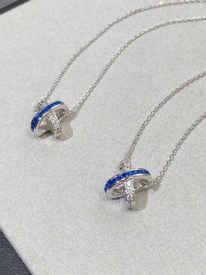 [Vellora Opalyn]LIENS DIAMOND SILVER NECKLACE