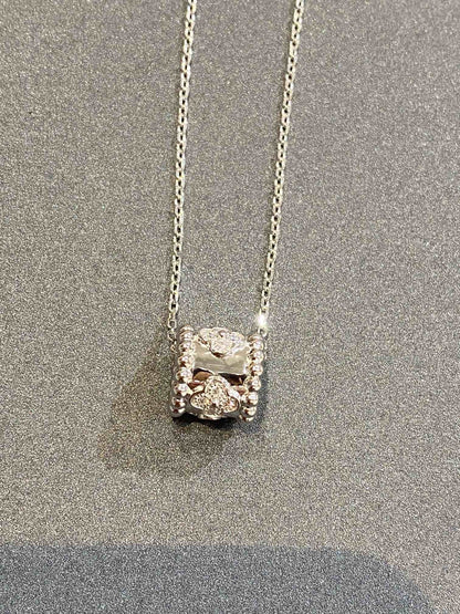 [Vellora Opalyn]PERLEE PEDANT SIVLER DIAMOND NECKLACE