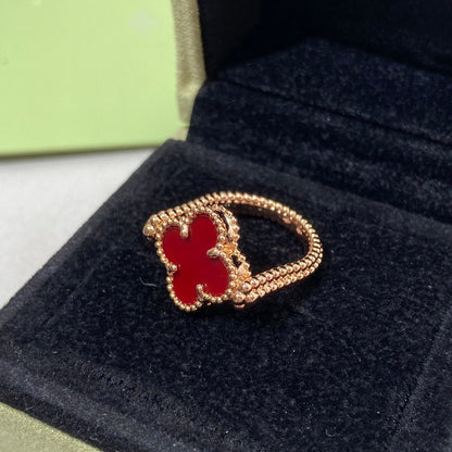 [Vellora Opalyn]CLOVER RIVERSIBLE ROSE GOLD RING