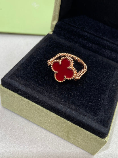 [Vellora Opalyn]CLOVER RIVERSIBLE ROSE GOLD RING