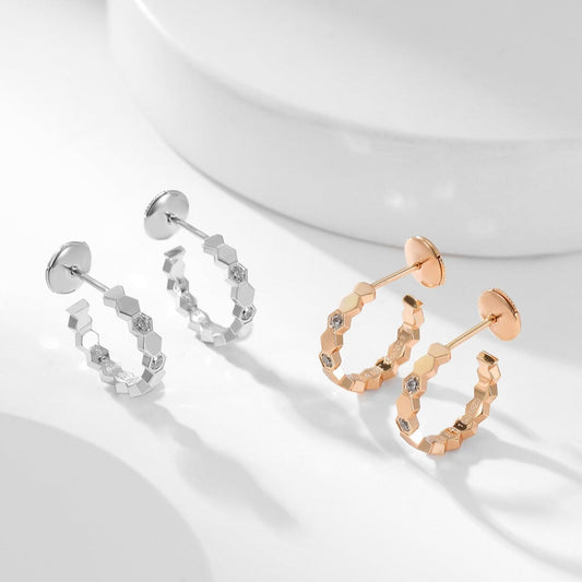 [Vellora Opalyn]BEE LOVE DIAMOND HOOP EARRINGS