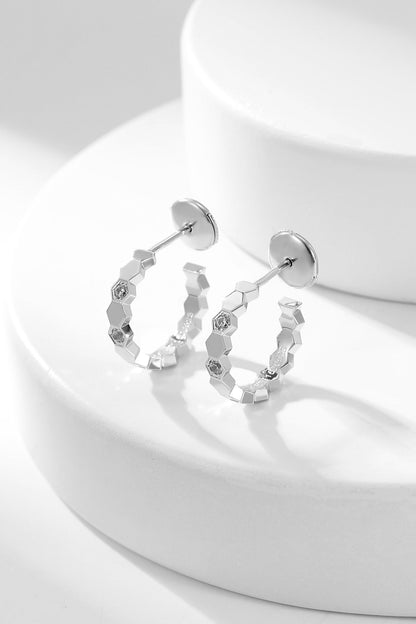 [Vellora Opalyn]BEE LOVE DIAMOND HOOP EARRINGS