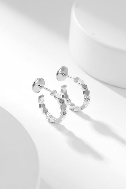 [Vellora Opalyn]BEE LOVE DIAMOND HOOP EARRINGS