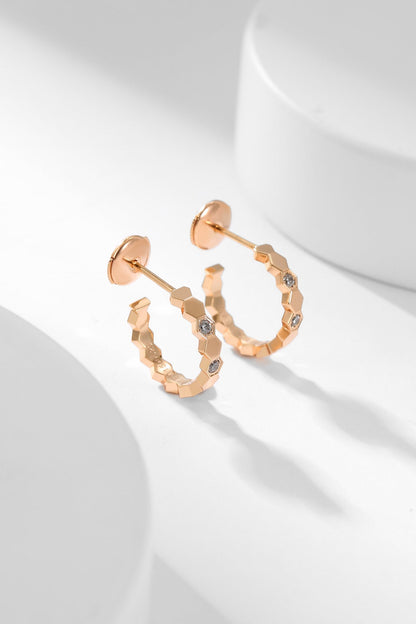 [Vellora Opalyn]BEE LOVE DIAMOND HOOP EARRINGS