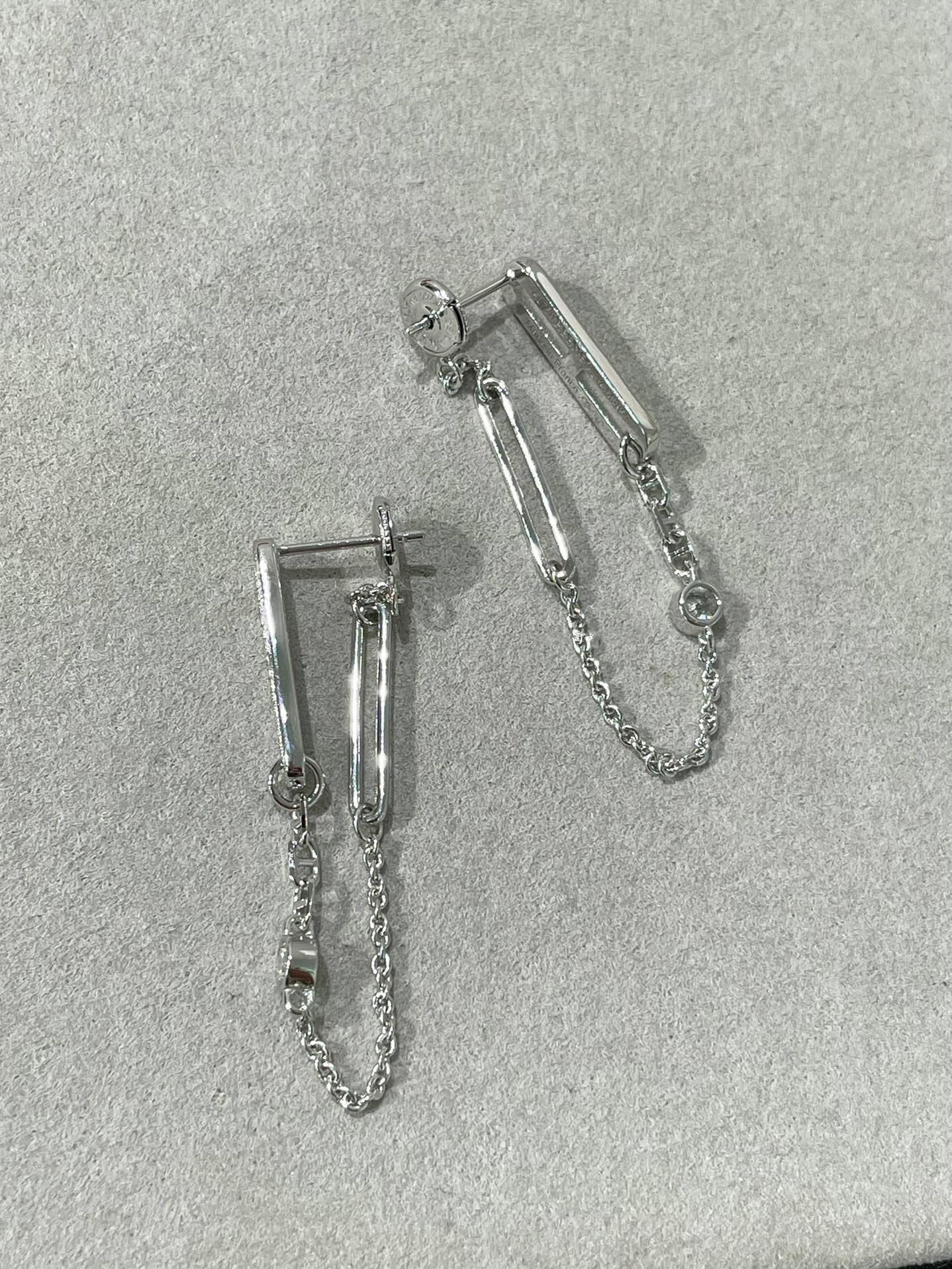 [Vellora Opalyn]CHAINE CHAOS DIAMOND DROP EARRINGS