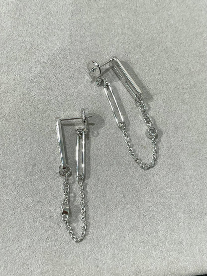 [Vellora Opalyn]CHAINE CHAOS DIAMOND DROP EARRINGS