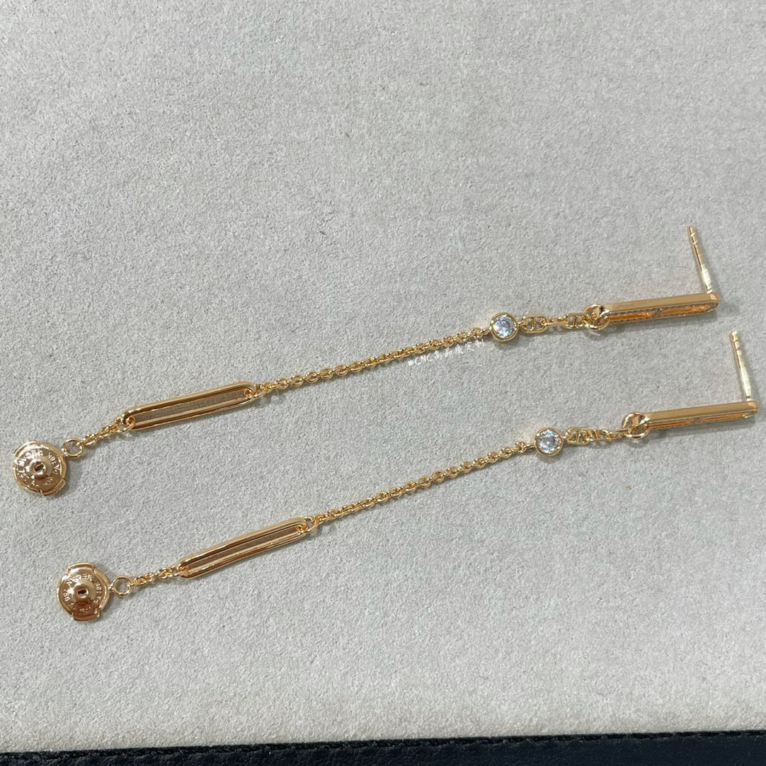 [Vellora Opalyn]CHAINE CHAOS DIAMOND DROP EARRINGS
