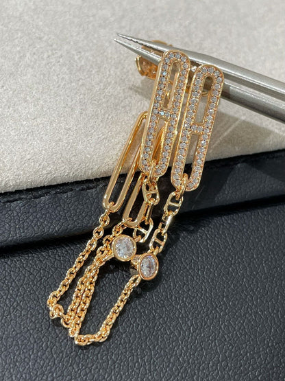 [Vellora Opalyn]CHAINE CHAOS DIAMOND DROP EARRINGS