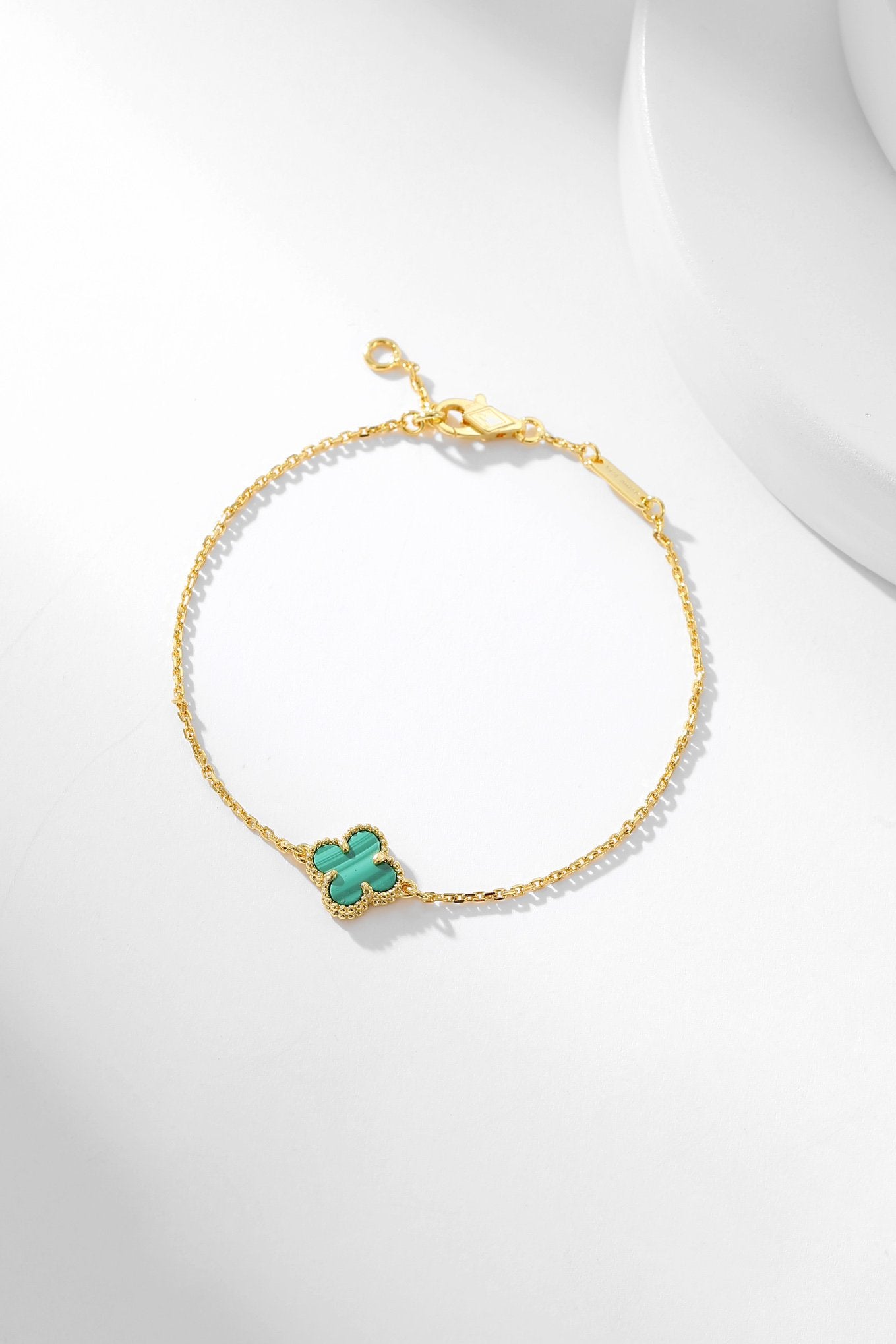[Vellora Opalyn]CLOVER BRACELET MALACHITE 1 MOTIF
