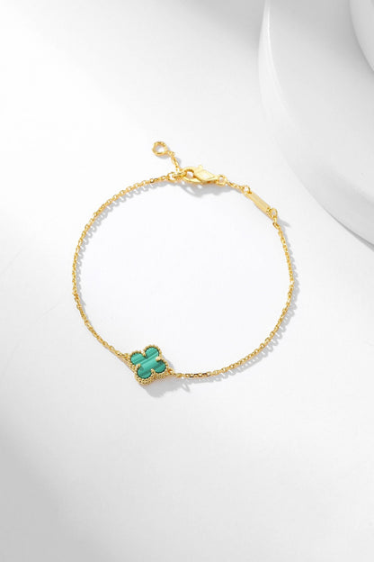 [Vellora Opalyn]CLOVER BRACELET MALACHITE 1 MOTIF