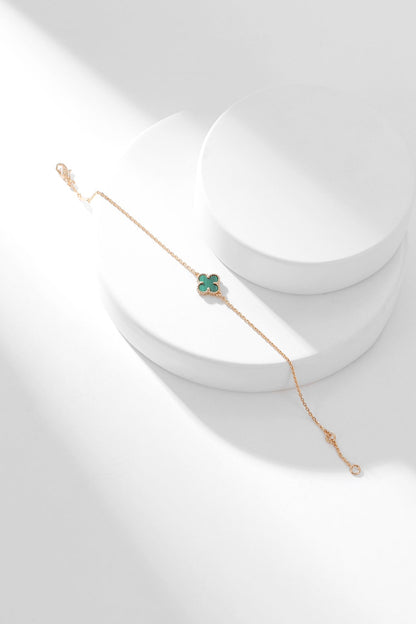 [Vellora Opalyn]CLOVER BRACELET MALACHITE 1 MOTIF