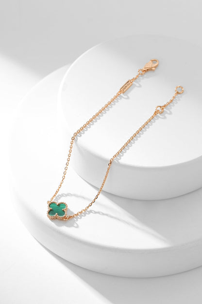 [Vellora Opalyn]CLOVER BRACELET MALACHITE 1 MOTIF