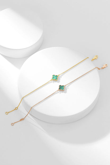 [Vellora Opalyn]CLOVER BRACELET MALACHITE 1 MOTIF