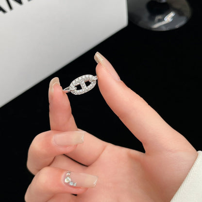 [Vellora Opalyn]RONDE SMALL SILVER DIAMOND RING