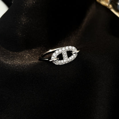 [Vellora Opalyn]RONDE SMALL SILVER DIAMOND RING