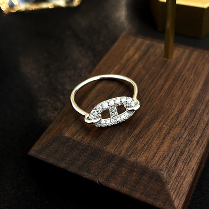 [Vellora Opalyn]RONDE SMALL SILVER DIAMOND RING