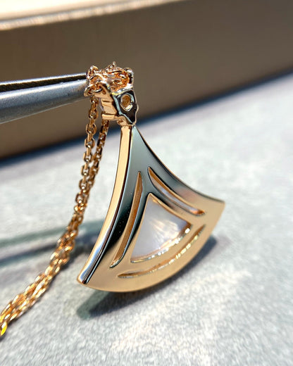 [Vellora Opalyn]DREAM MOP DIAMOND PAVED PINK GOLD NECKLACE