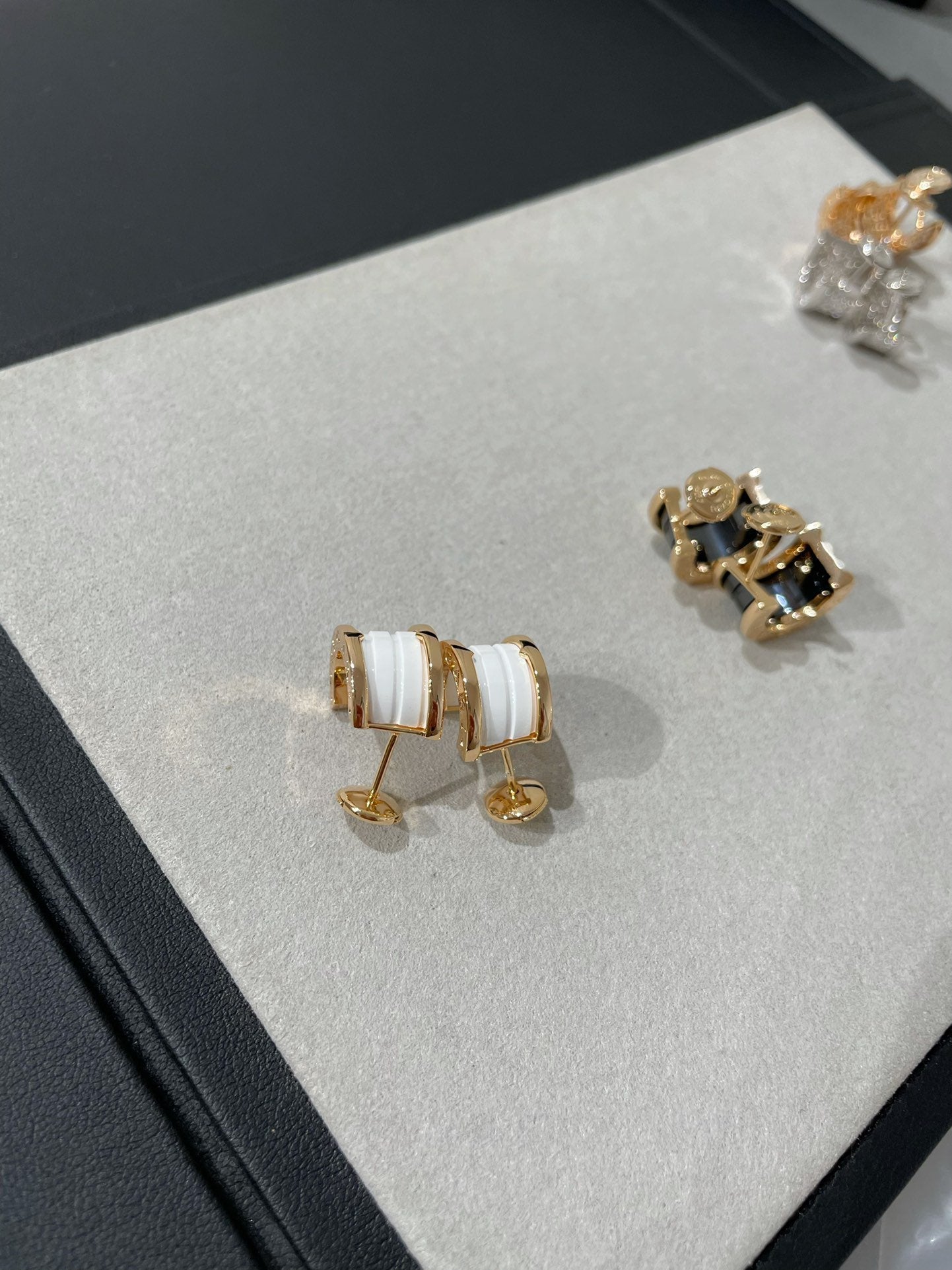 [Vellora Opalyn]ZERO 1 PINK GOLD CERAMIC EARRINGS