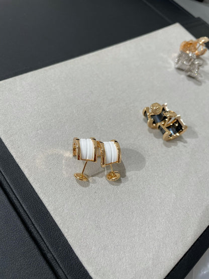 [Vellora Opalyn]ZERO 1 PINK GOLD CERAMIC EARRINGS