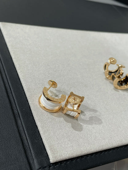 [Vellora Opalyn]ZERO 1 PINK GOLD CERAMIC EARRINGS