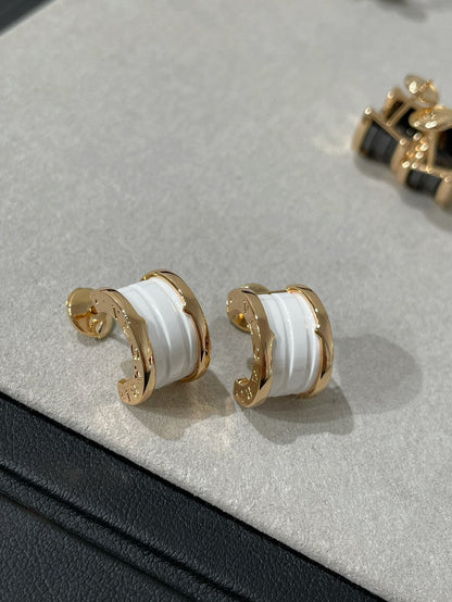 [Vellora Opalyn]ZERO 1 PINK GOLD CERAMIC EARRINGS