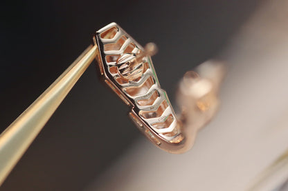 [Vellora Opalyn] SERPENT PINK GOLD DIAMOND EARRINGS