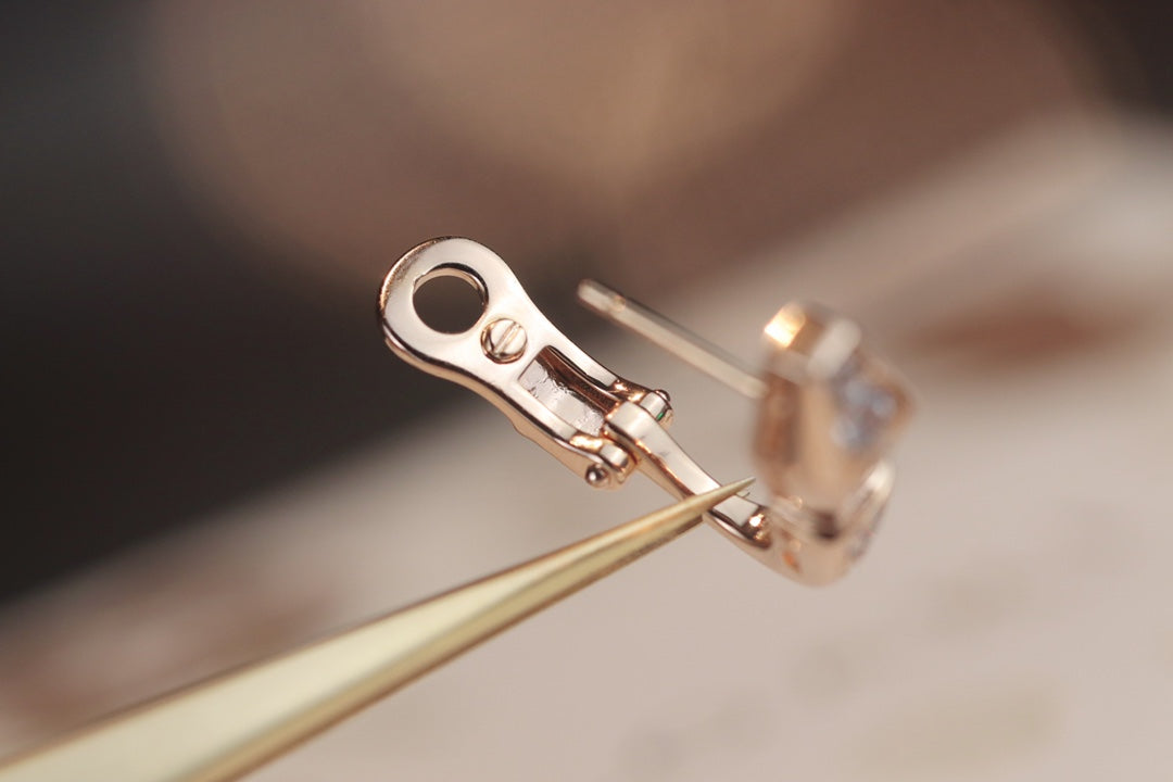 [Vellora Opalyn] SERPENT PINK GOLD DIAMOND EARRINGS