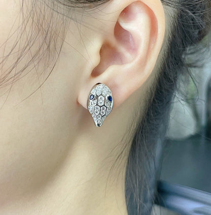 [Vellora Opalyn]SERPENT DIAMOND STUD EARRINGS