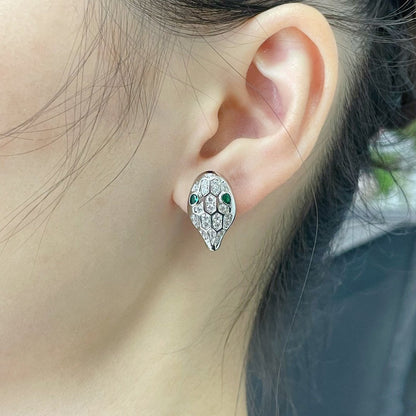 [Vellora Opalyn]SERPENT DIAMOND STUD EARRINGS