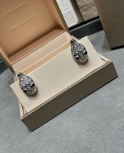 [Vellora Opalyn]SERPENT DIAMOND STUD EARRINGS