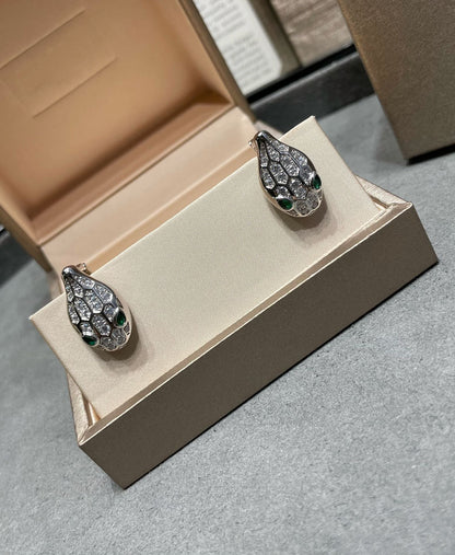 [Vellora Opalyn]SERPENT DIAMOND STUD EARRINGS