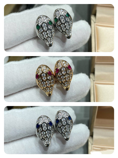 [Vellora Opalyn]SERPENT DIAMOND STUD EARRINGS