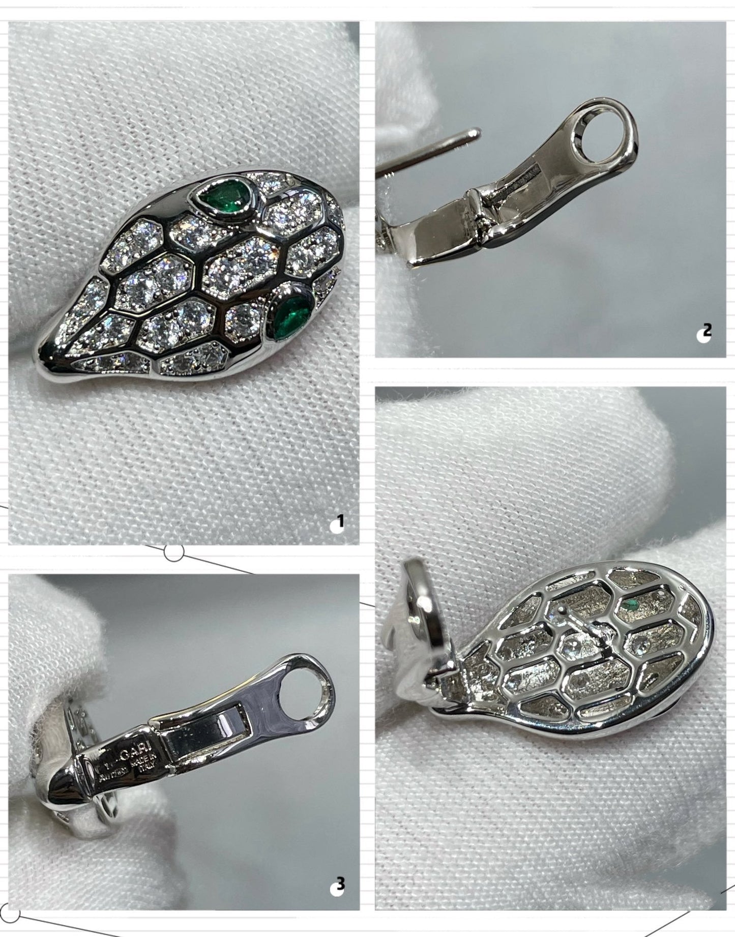 [Vellora Opalyn]SERPENT DIAMOND STUD EARRINGS