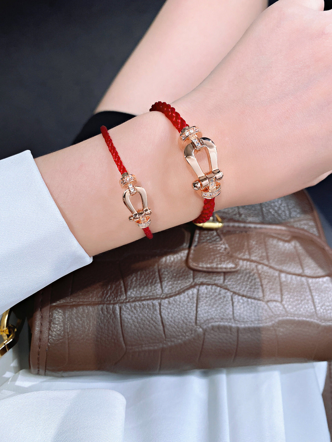 [Vellora Opalyn]FORCE 10 HALF DIAMOND PINK GOLD RED CORDERI LARGE AND MEDIUM MODEL