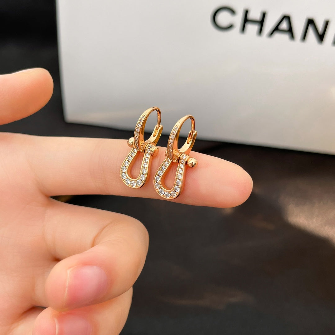 [Vellora Opalyn]FORCE 10 FULL DIAMOND DROP EARRINGS MEDIUM MODEL