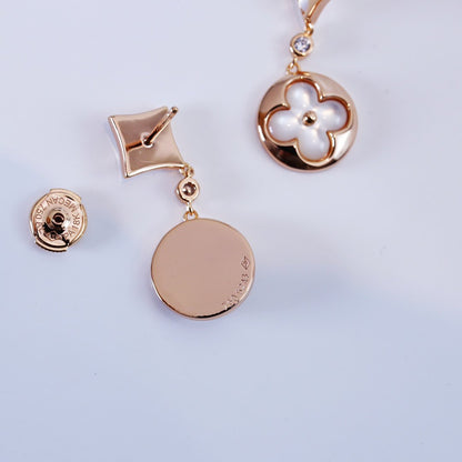 [Vellora Opalyn]STAR AND SUN PINK GOLD MOP DROP EARRINGS