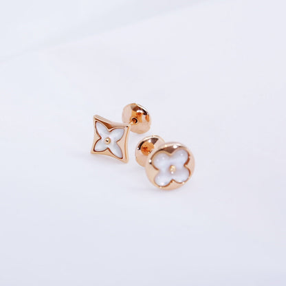 [Vellora Opalyn]STAR AND SUN PINK GOLD MOP STUD EARRINGS