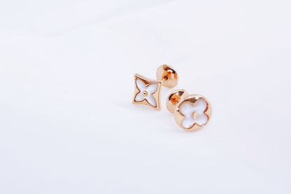 [Vellora Opalyn]STAR AND SUN PINK GOLD MOP STUD EARRINGS