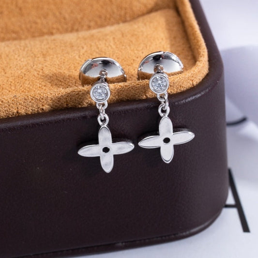 [Vellora Opalyn]VIDYLLE SILVER DIAMOND MINI DROP EARRINGS