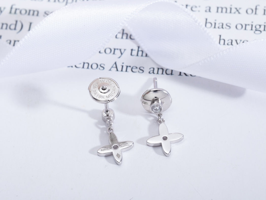 [Vellora Opalyn]VIDYLLE SILVER DIAMOND MINI DROP EARRINGS