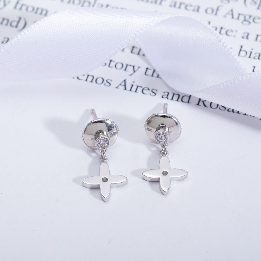 [Vellora Opalyn]VIDYLLE SILVER DIAMOND MINI DROP EARRINGS