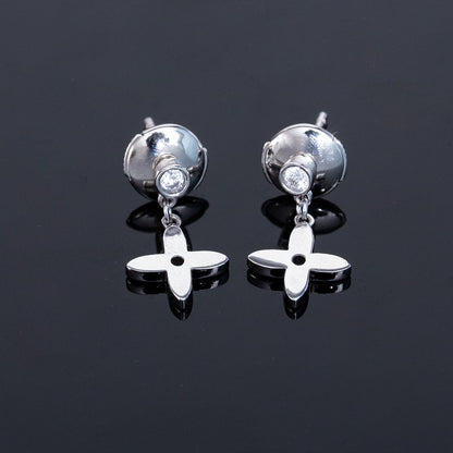 [Vellora Opalyn]VIDYLLE SILVER DIAMOND MINI DROP EARRINGS