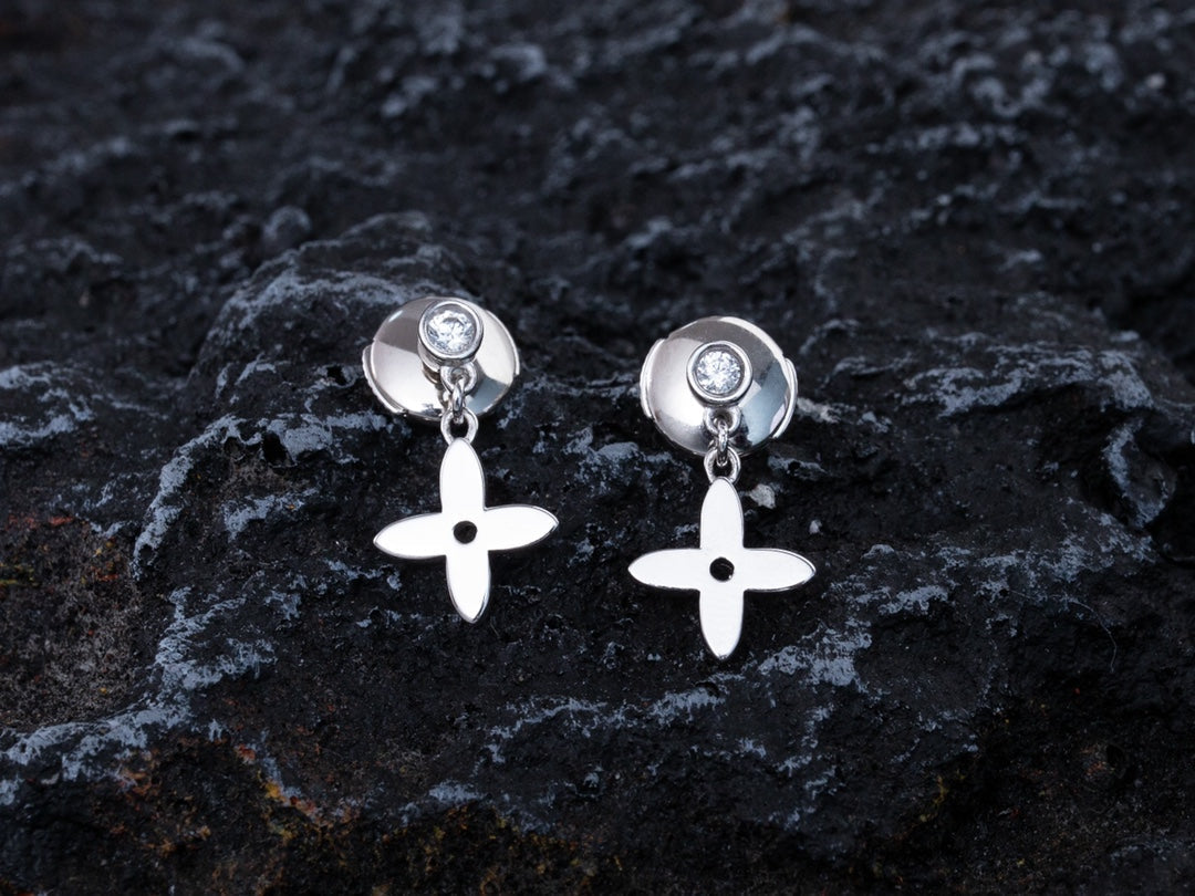 [Vellora Opalyn]VIDYLLE SILVER DIAMOND MINI DROP EARRINGS