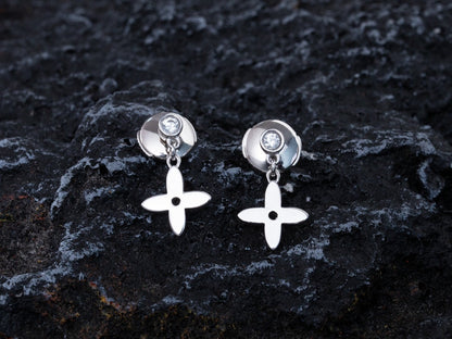 [Vellora Opalyn]VIDYLLE SILVER DIAMOND MINI DROP EARRINGS
