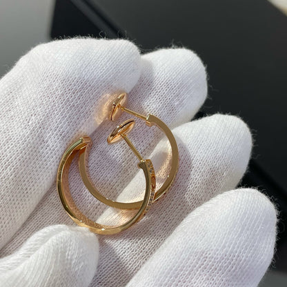 [Vellora Opalyn]LOVE DIAMOND PINK GOLD HOOP EARRINGS