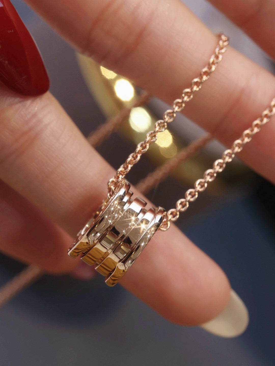 [Vellora Opalyn]ZERO 1 PINK GOLD NECKLACE